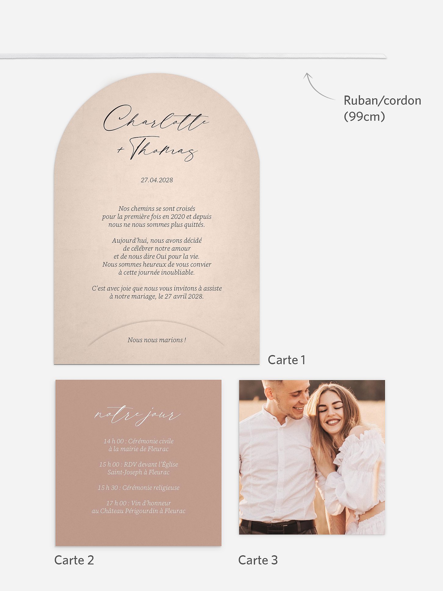 Faire-part de mariage Douce romance