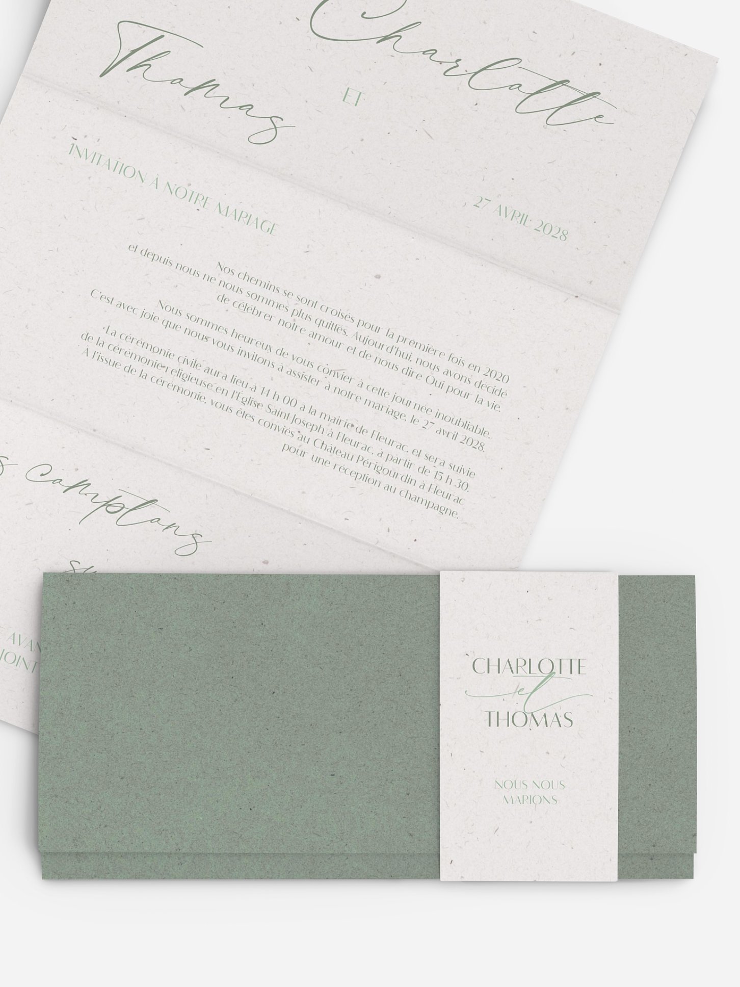 Faire-part de mariage Élégance manuscrite