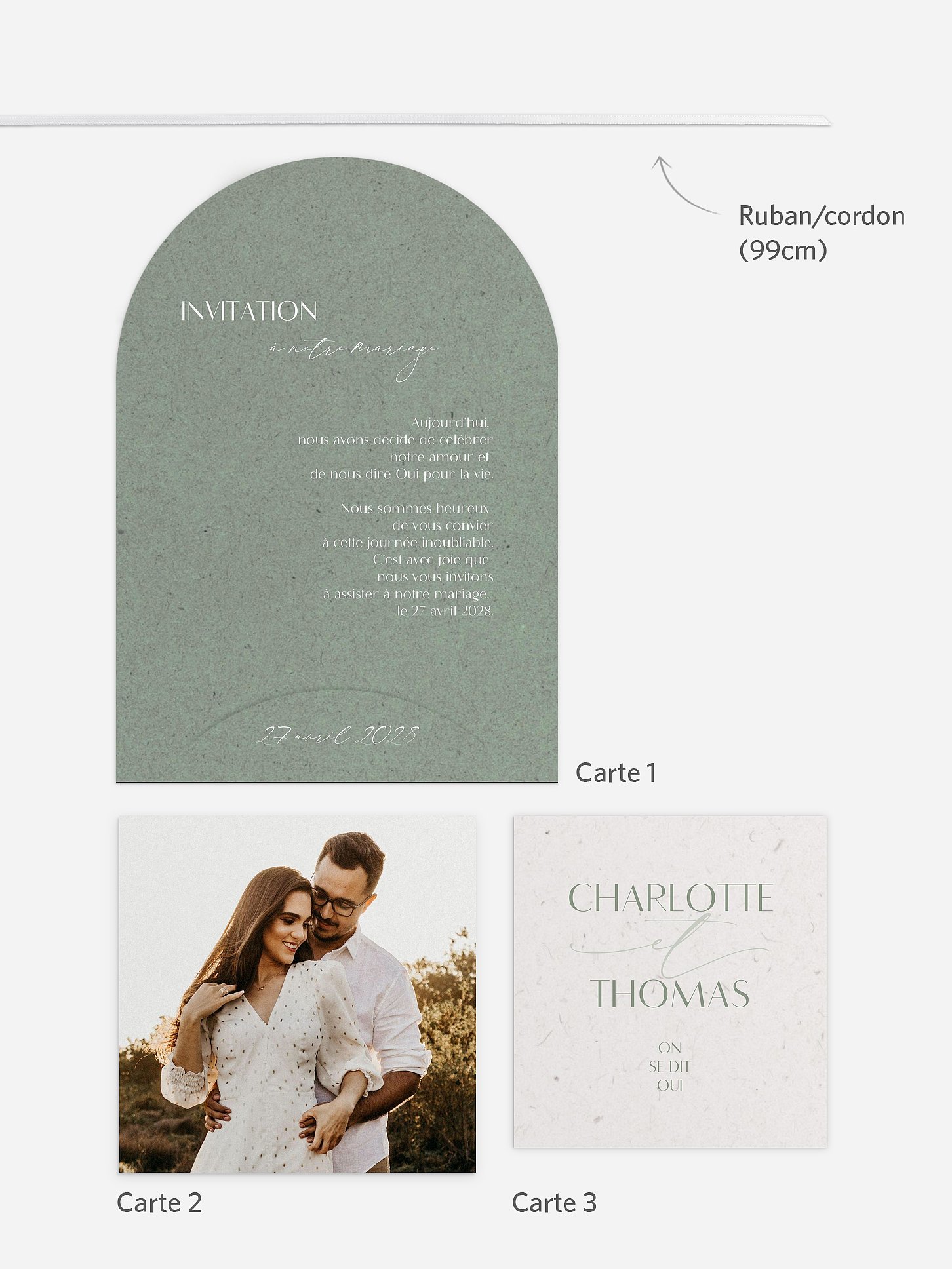 Faire-part de mariage Élégance manuscrite
