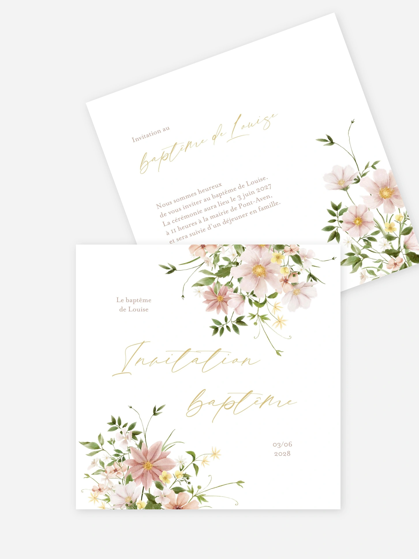 Faire-part baptême Effluve florale