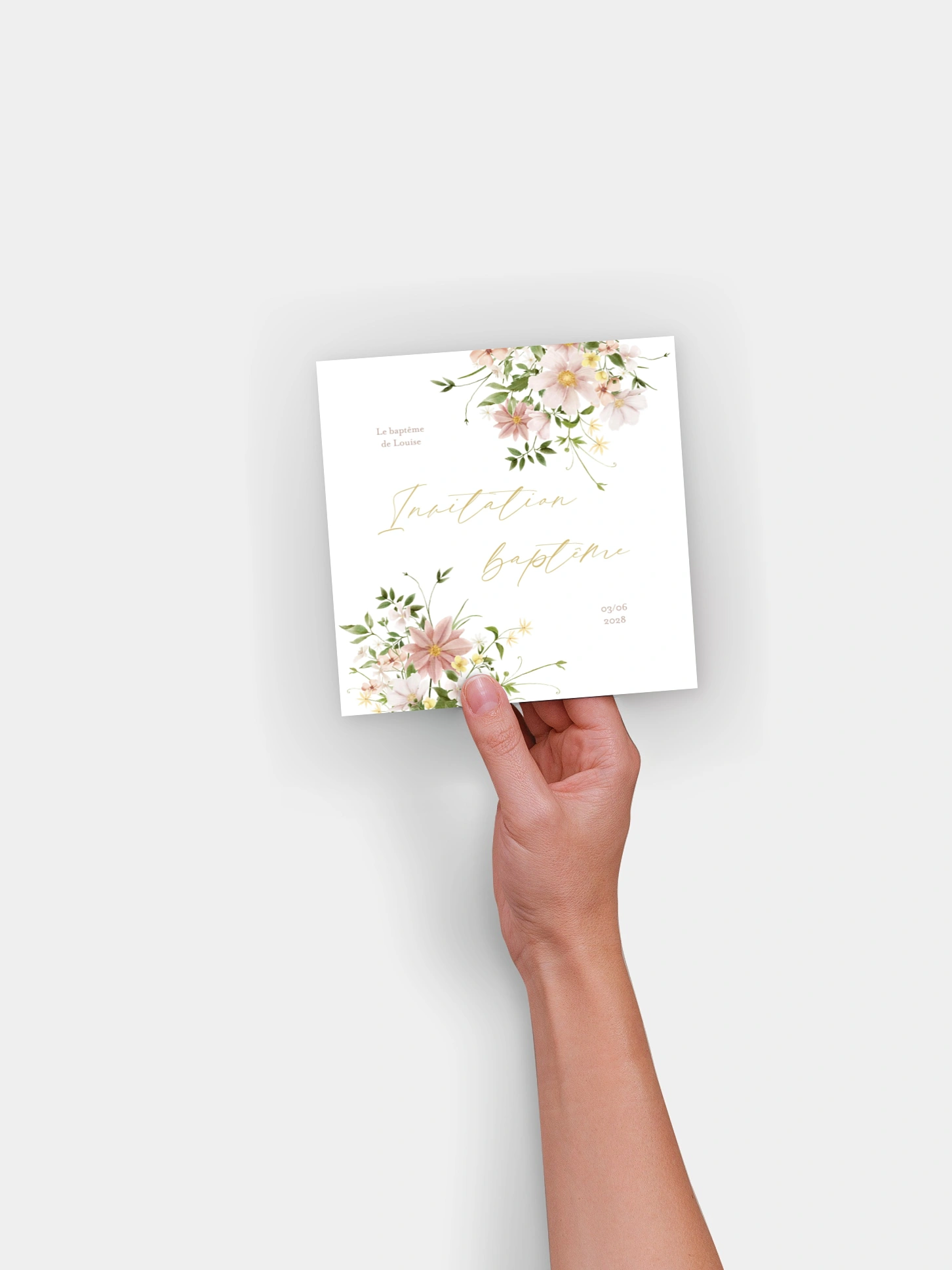 Faire-part baptême Effluve florale
