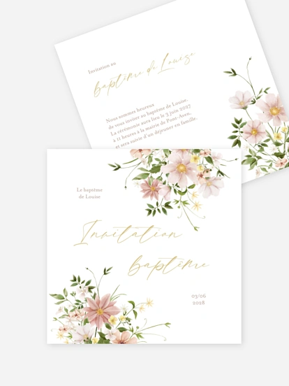 Faire-part baptême Effluve florale