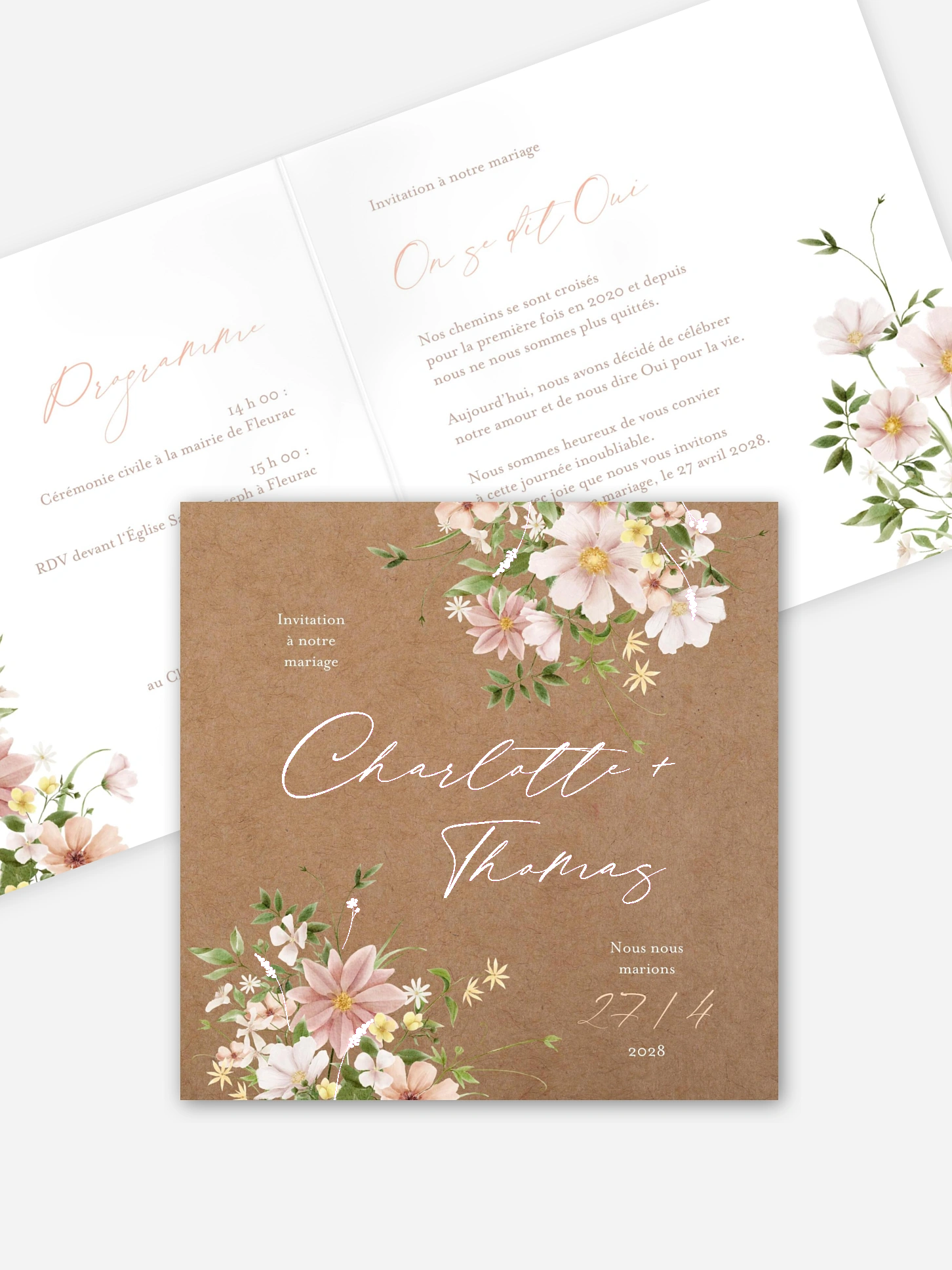 Faire-part de mariage Effluve florale