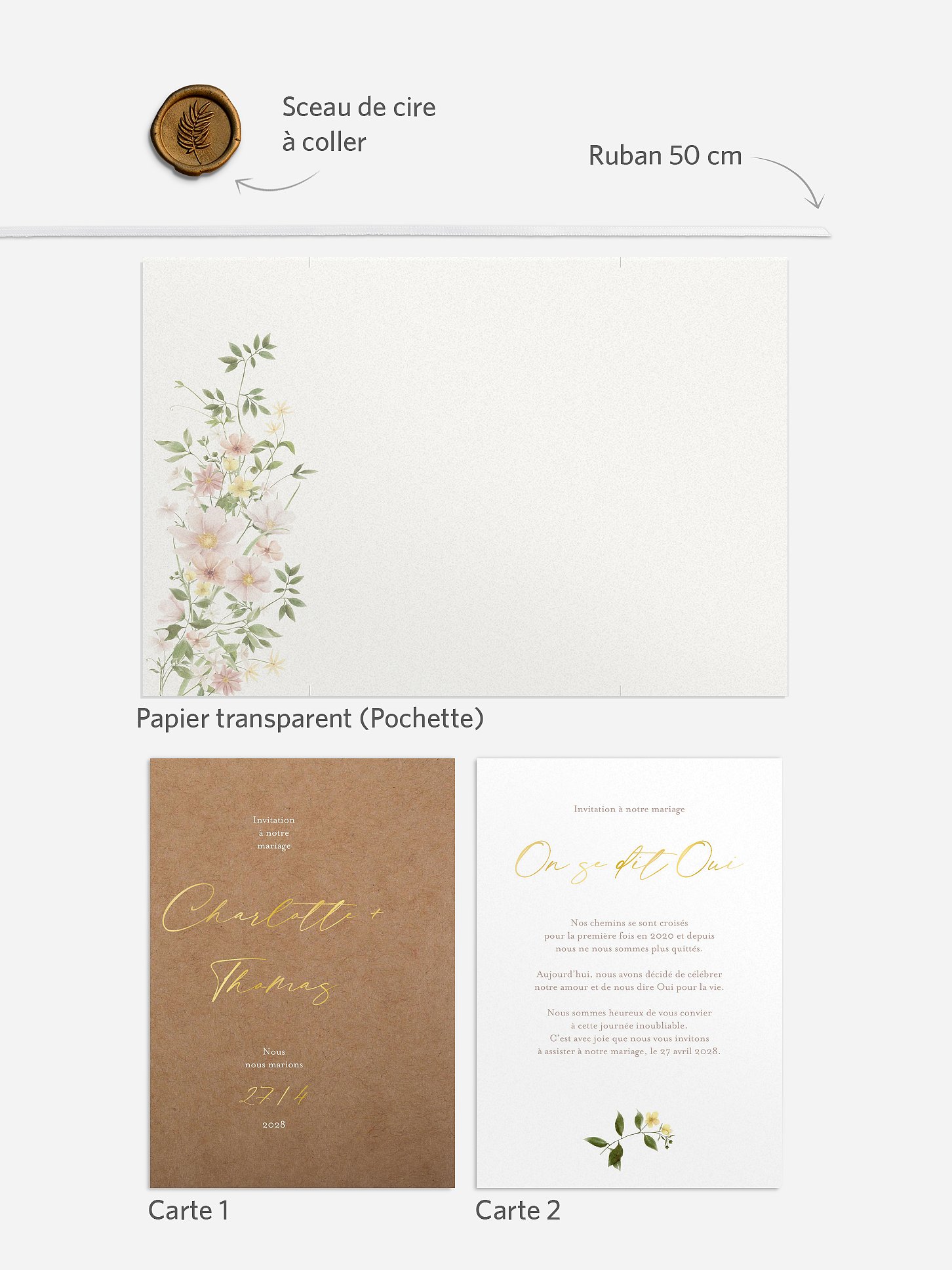 Faire-part de mariage Effluve florale