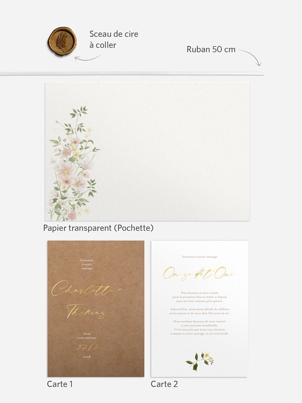 Faire-part de mariage Effluve florale