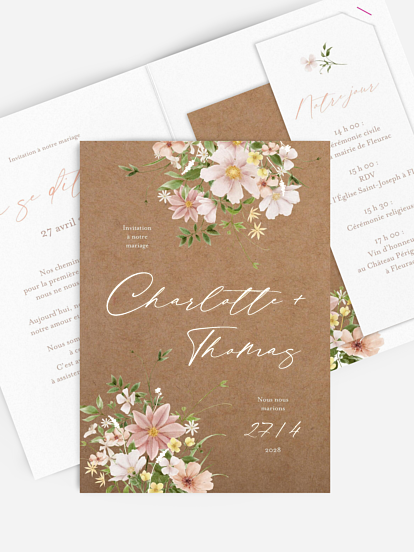 Faire-part de mariage Effluve florale