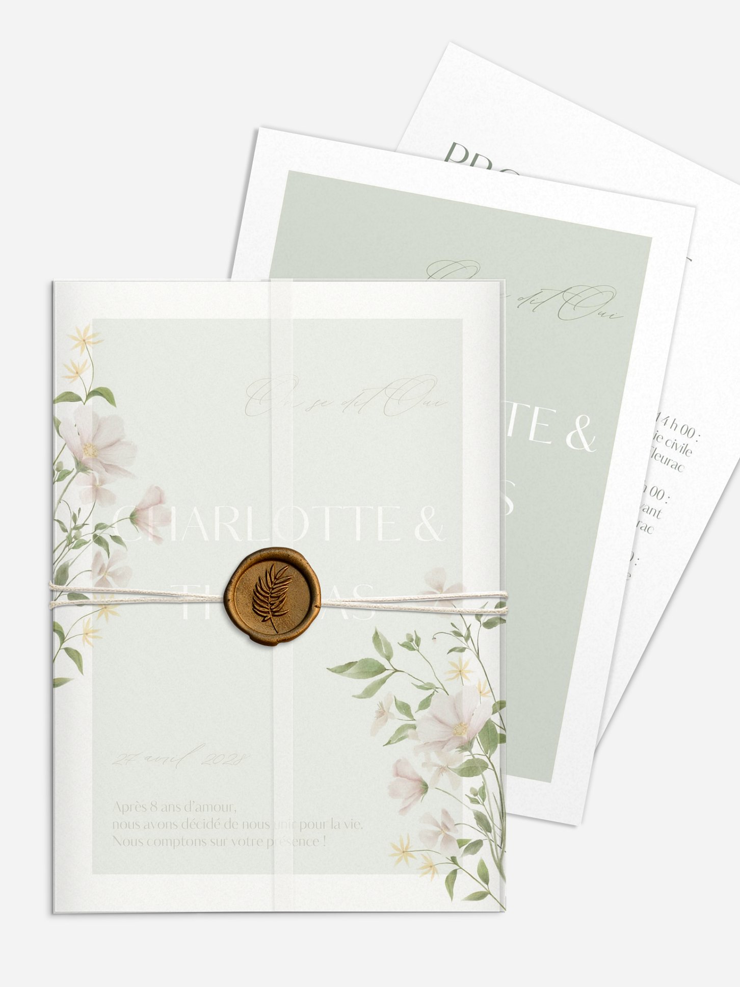 Faire-part de mariage Douceur florale
