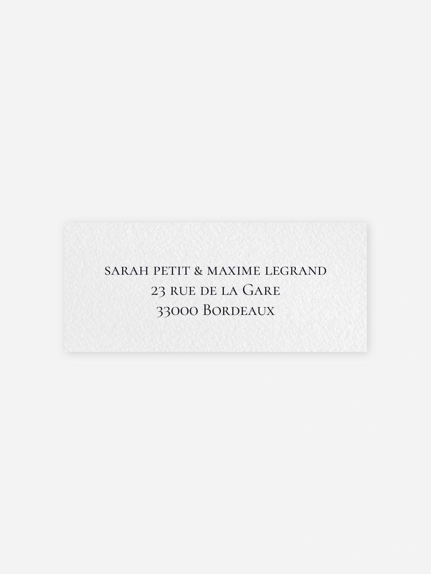 Étiquette expéditeur mariage Détails