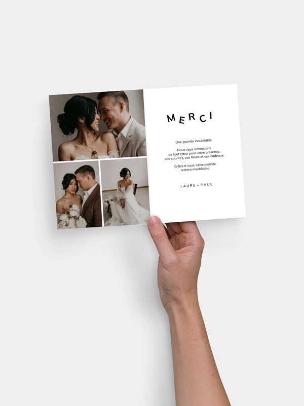 Carte de remerciements Lettres joyeux