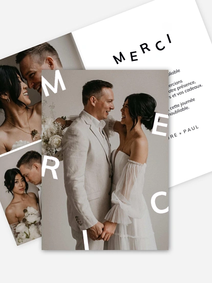 Carte de remerciements Lettres joyeux