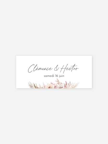 Étiquette cadeau mariage Escapade Boho