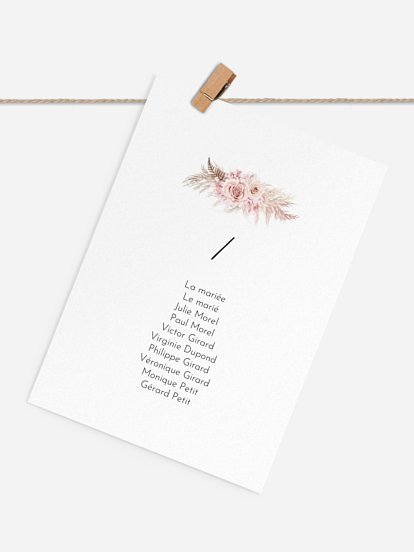 Cartons plan de table mariage Escapade Boho