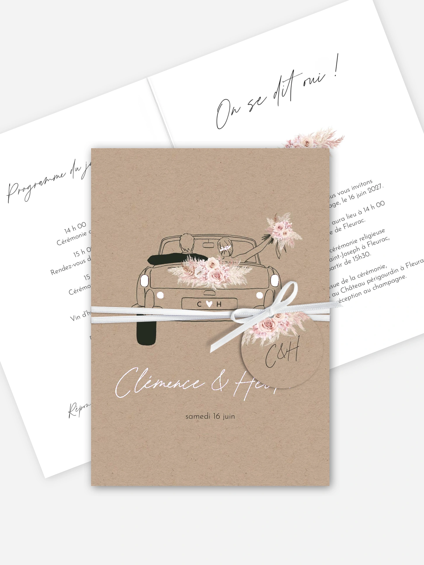 Faire-part de mariage Escapade Boho