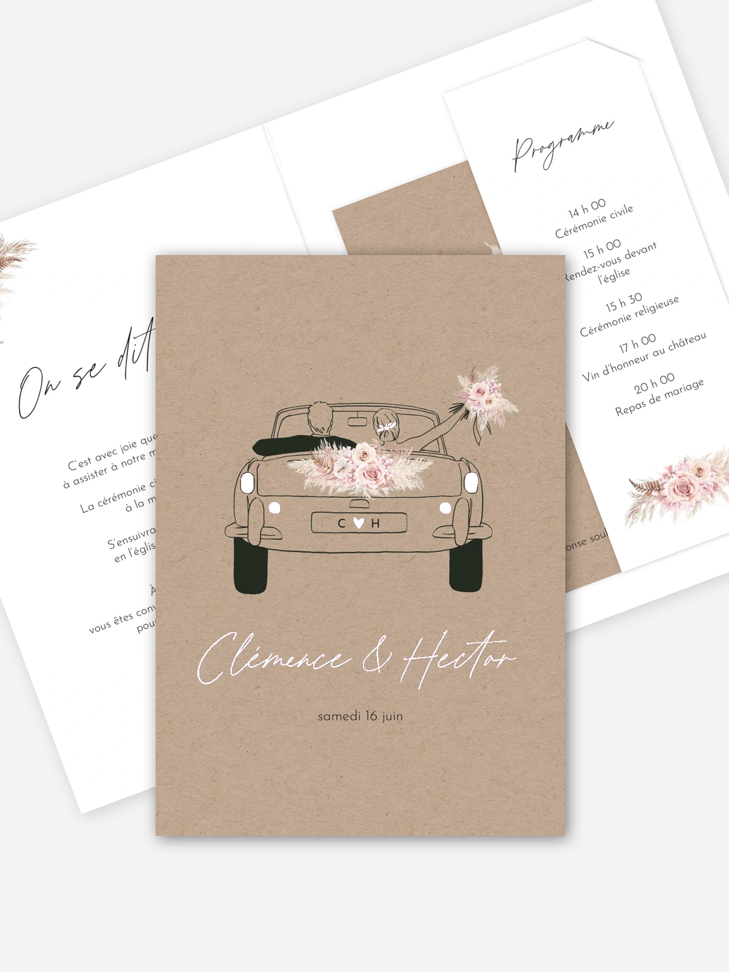 Faire-part de mariage Escapade Boho