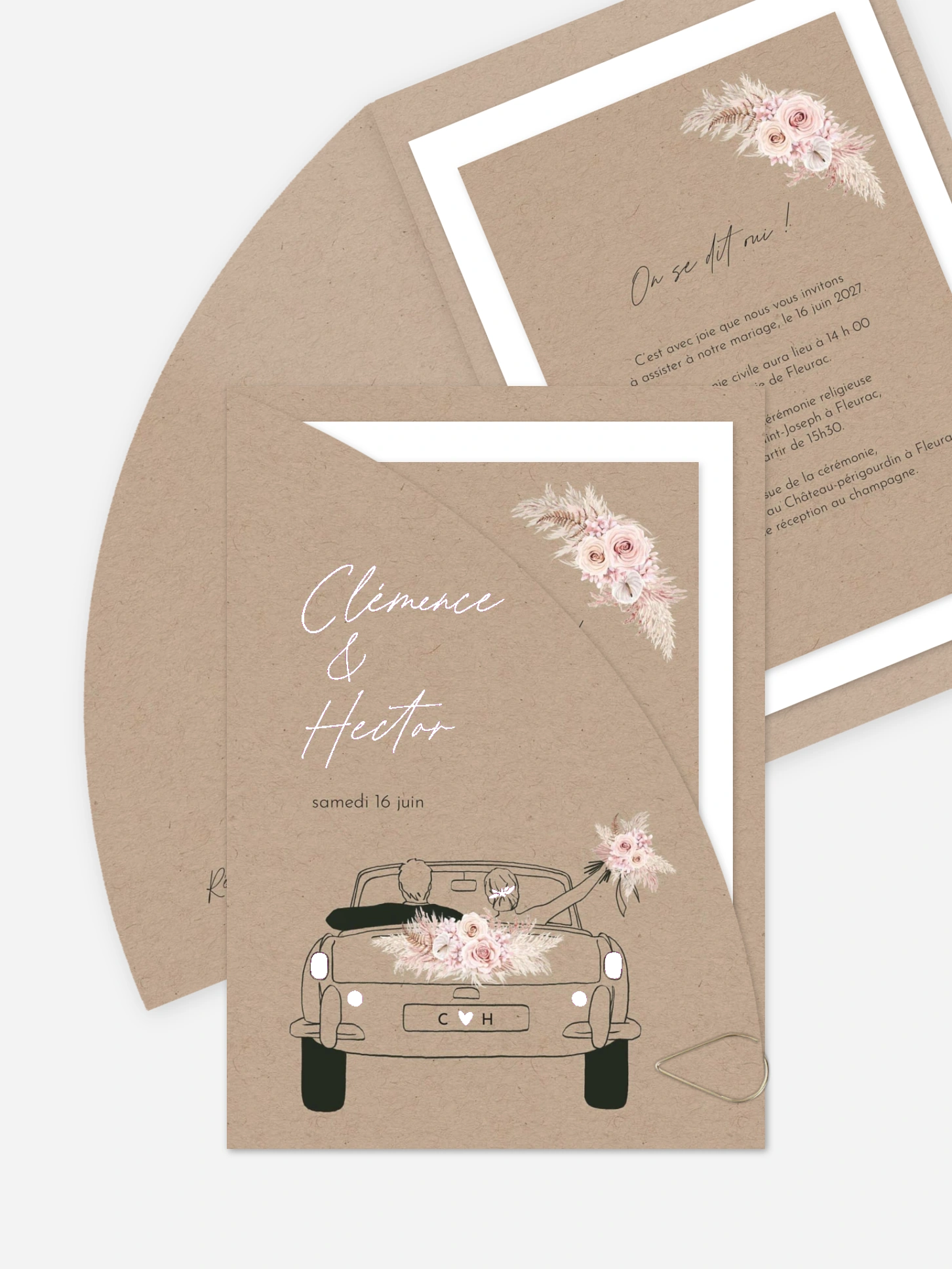 Faire-part de mariage Escapade Boho