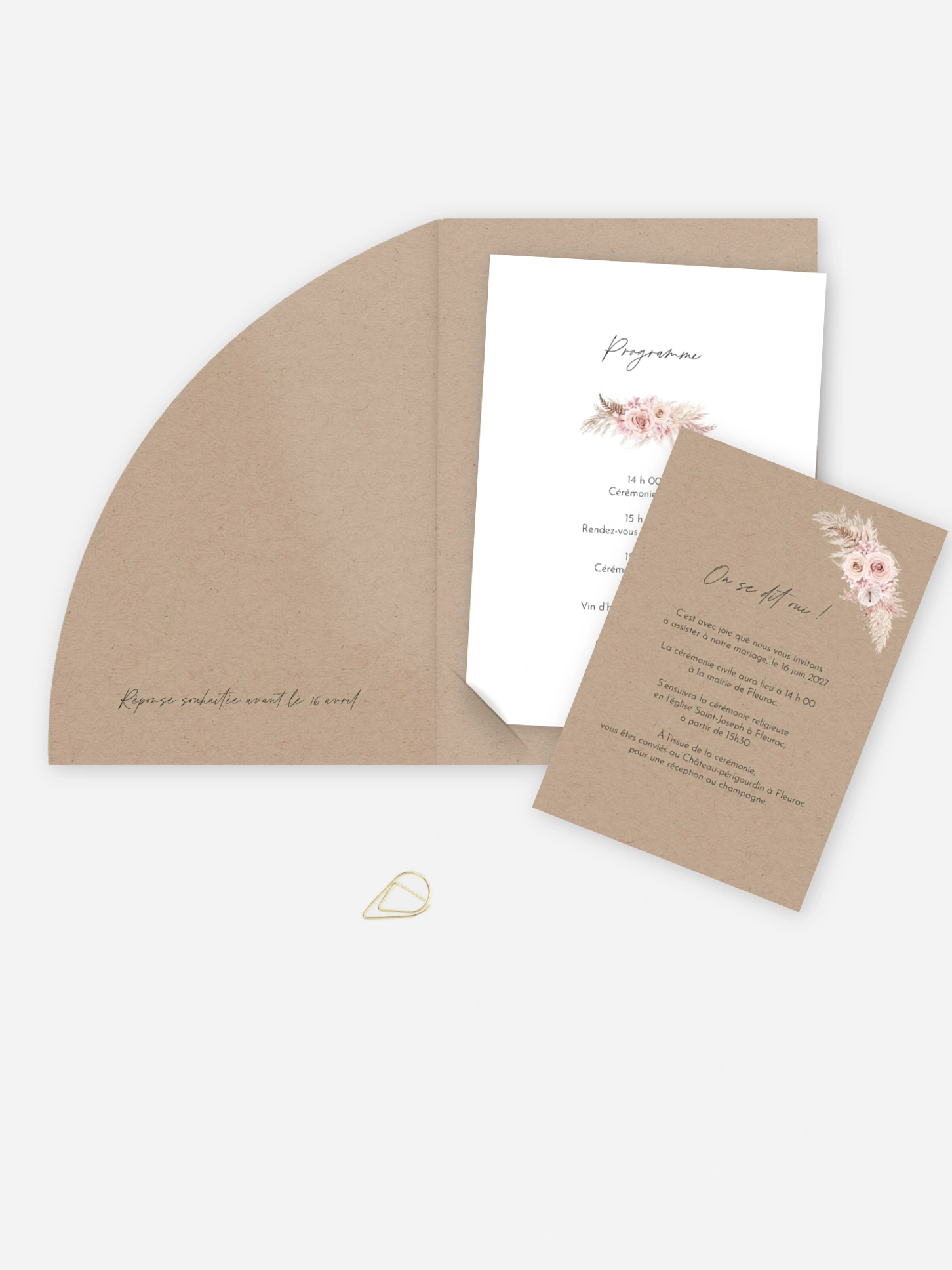 Faire-part de mariage Escapade Boho