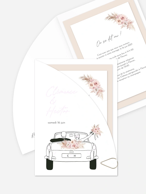 Faire-part de mariage Escapade Boho
