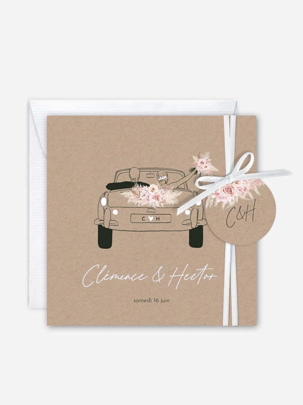Faire-part de mariage Escapade Boho