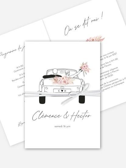 Faire-part de mariage Escapade Boho