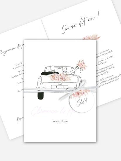 Faire-part de mariage Escapade Boho