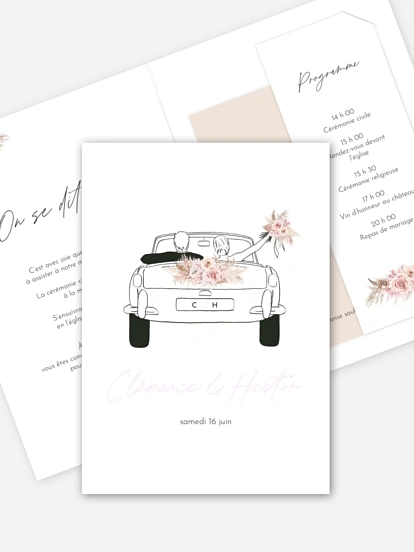 Faire-part de mariage Escapade Boho