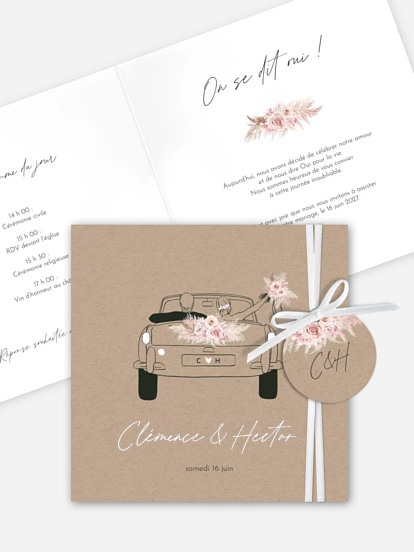 Faire-part de mariage Escapade Boho