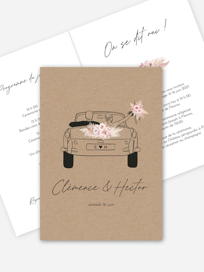 Faire-part de mariage Escapade Boho