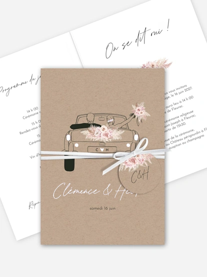Faire-part de mariage Escapade Boho