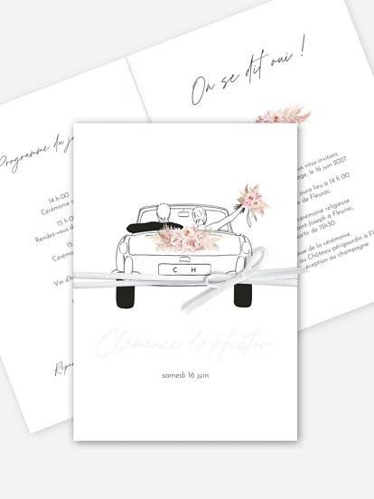 Faire-part de mariage Escapade Boho