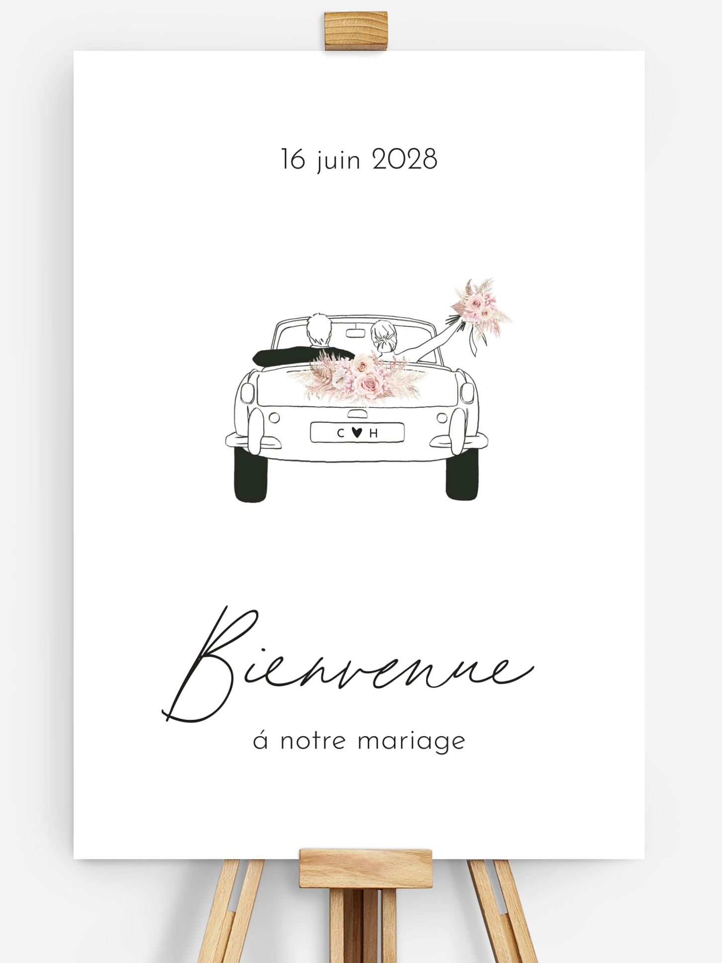 Poster bienvenue mariage Escapade Boho