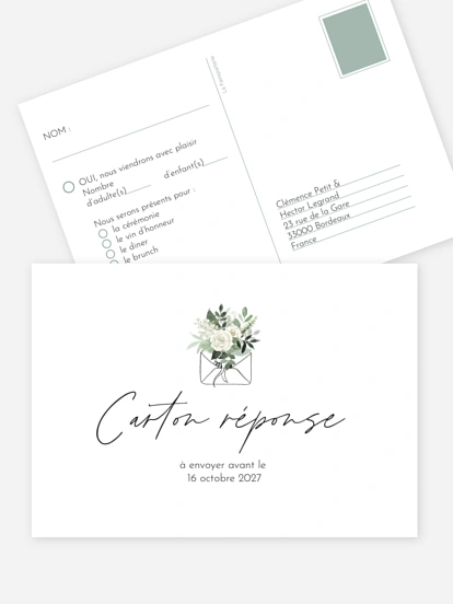 Carton réponse Escapade Greenery