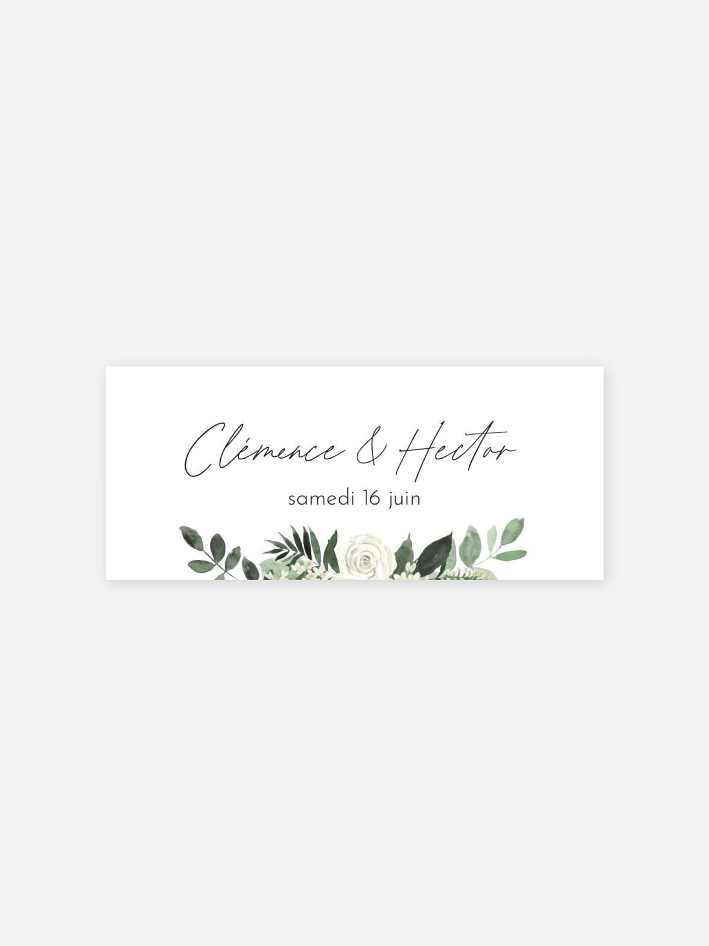 Étiquette cadeau mariage Escapade Greenery