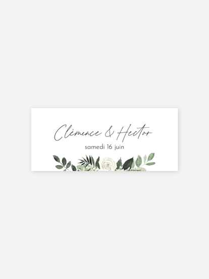 Étiquette cadeau mariage Escapade Greenery