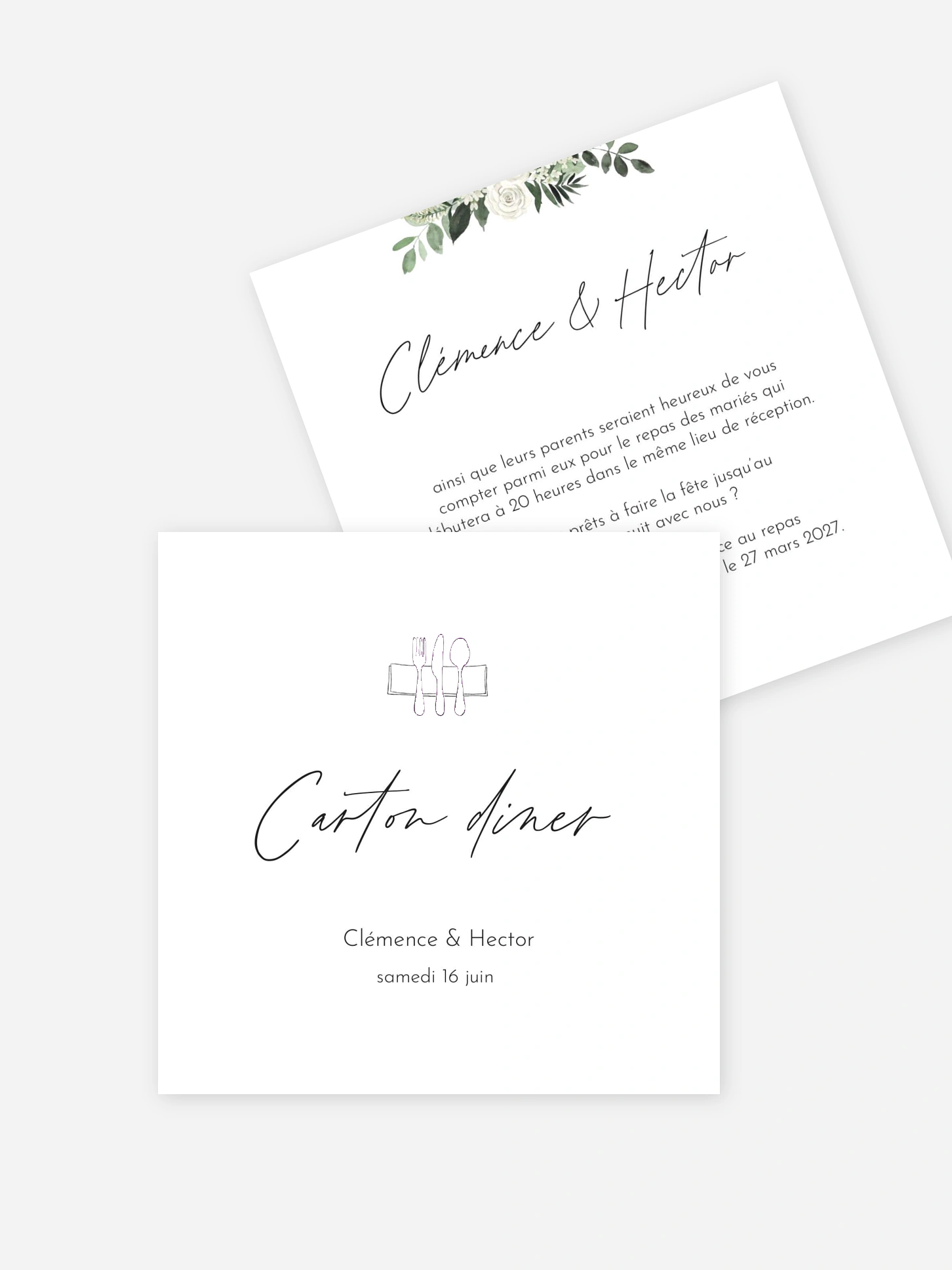 Carton d'invitation Escapade Greenery