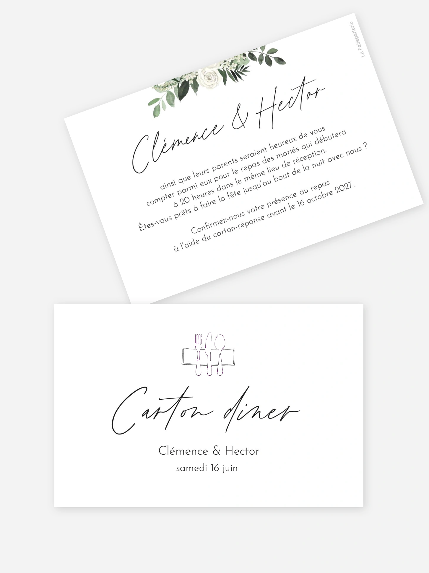 Carton d'invitation Escapade Greenery