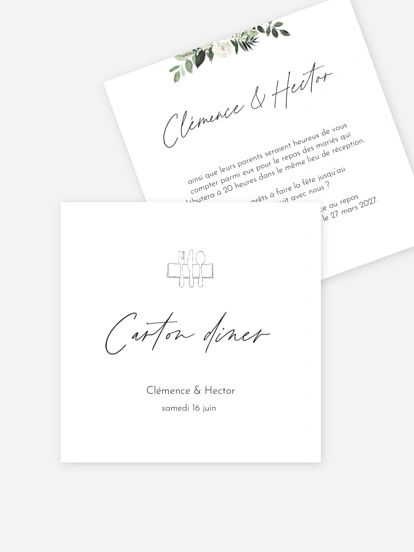 Carton d'invitation Escapade Greenery