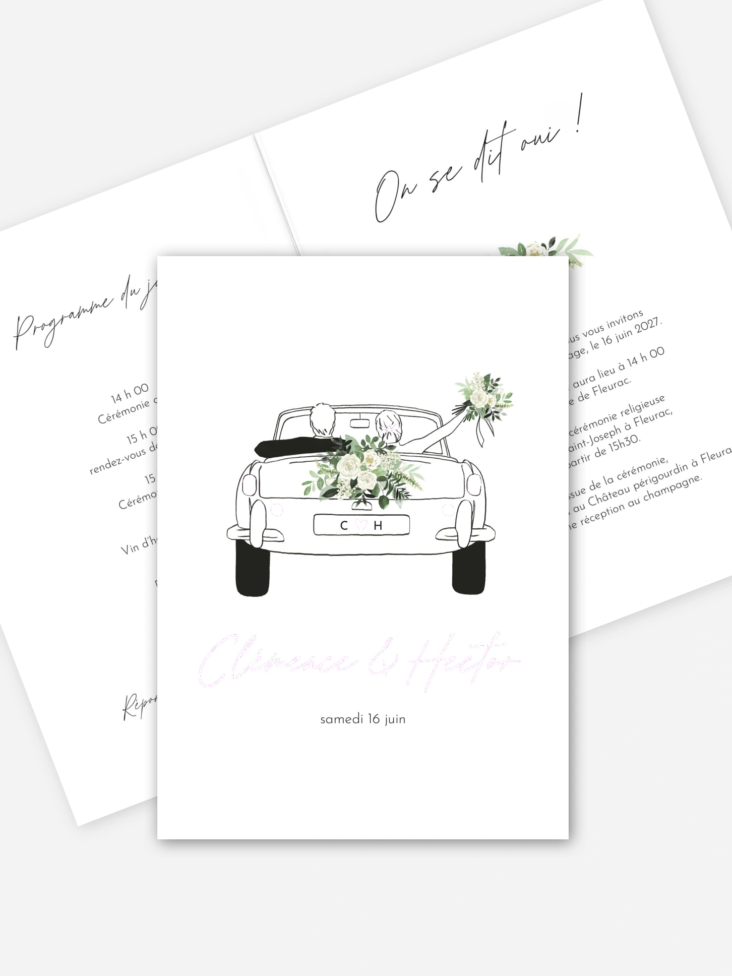 Faire-part de mariage Escapade Greenery