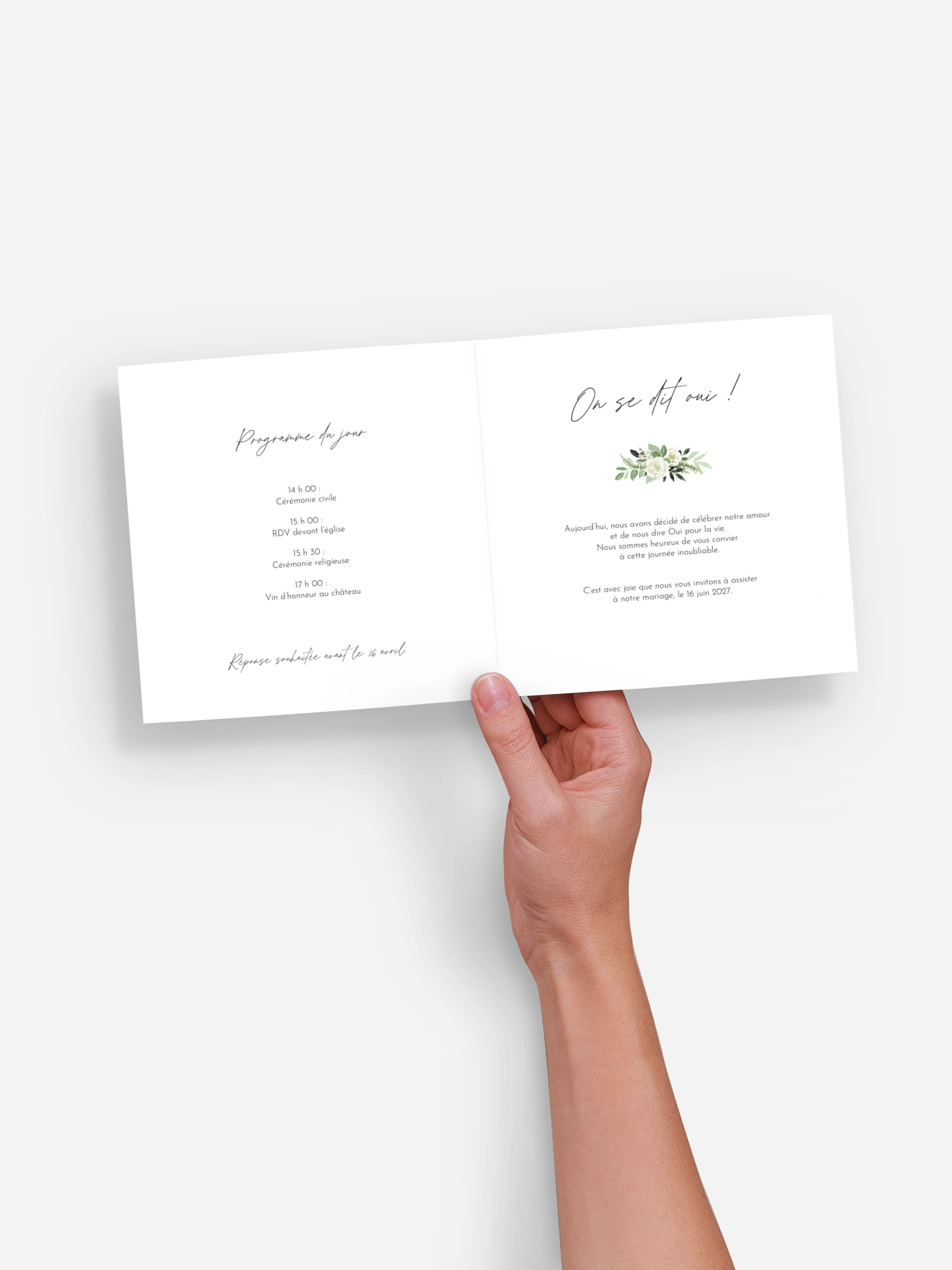 Faire-part de mariage Escapade Greenery