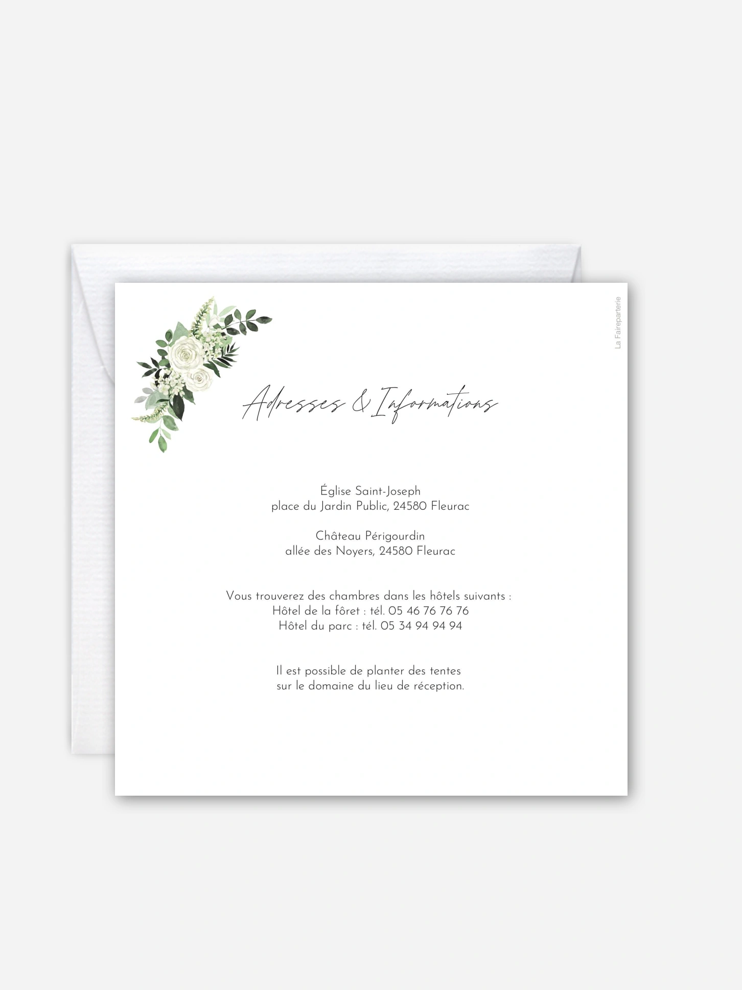 Faire-part de mariage Escapade Greenery