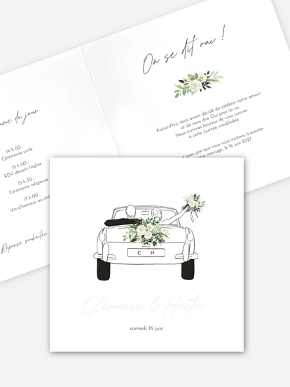 Faire-part de mariage Escapade Greenery
