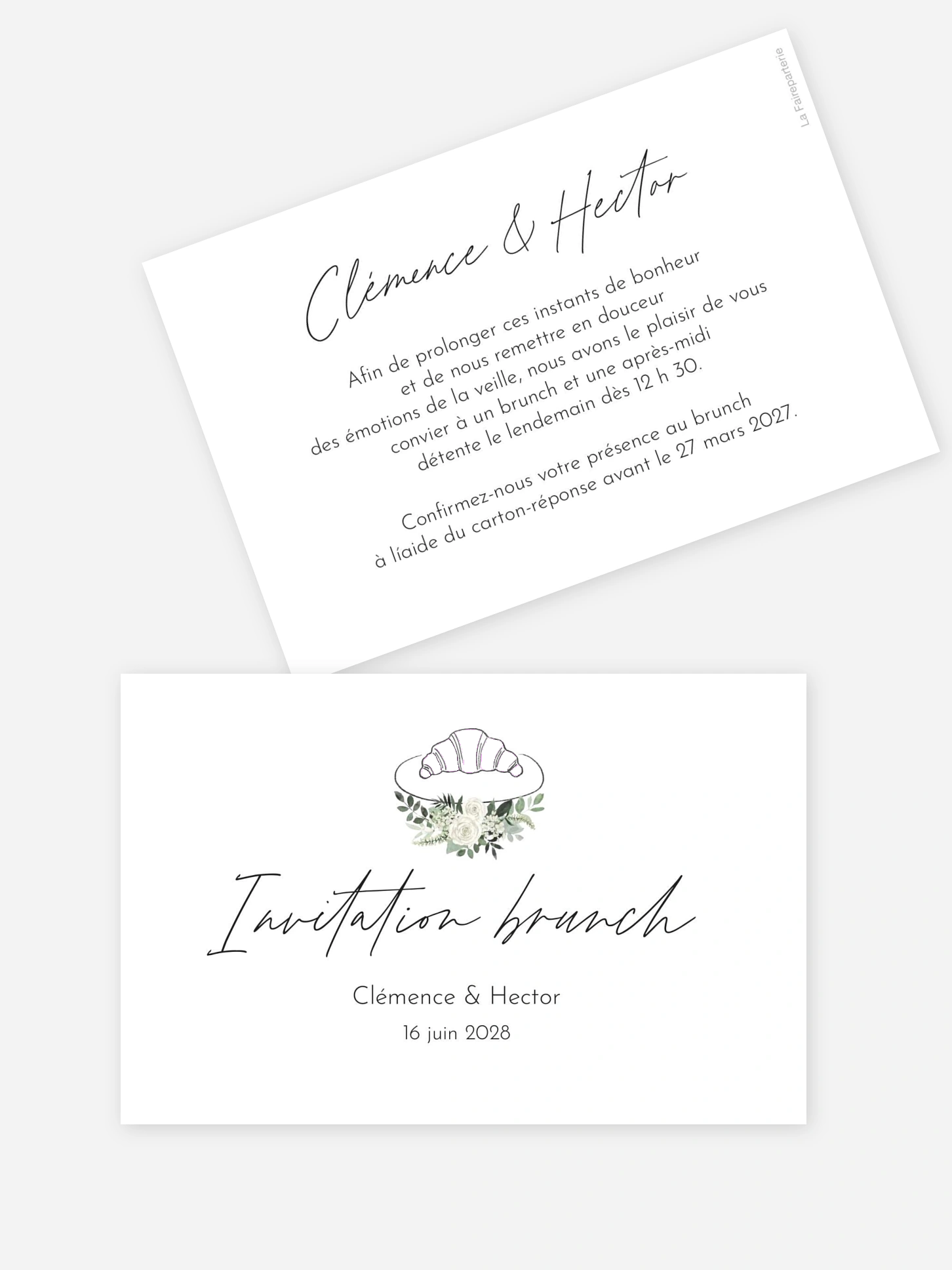 Carte brunch Escapade Greenery