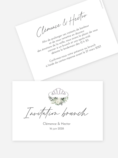 Carte brunch Escapade Greenery