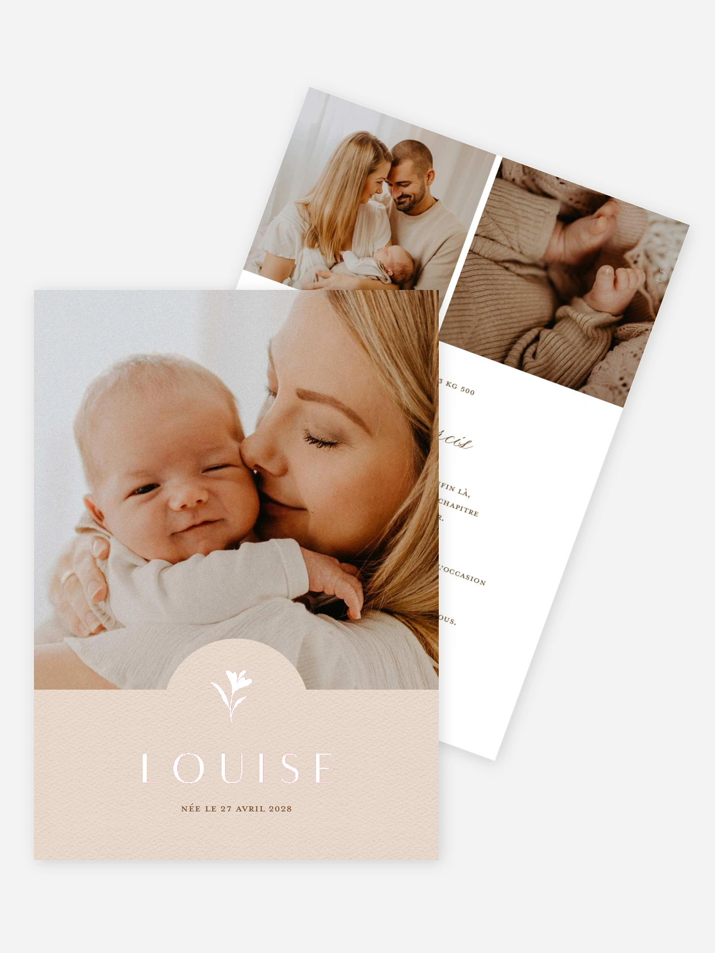 Faire-part naissance Élégant Monogramme