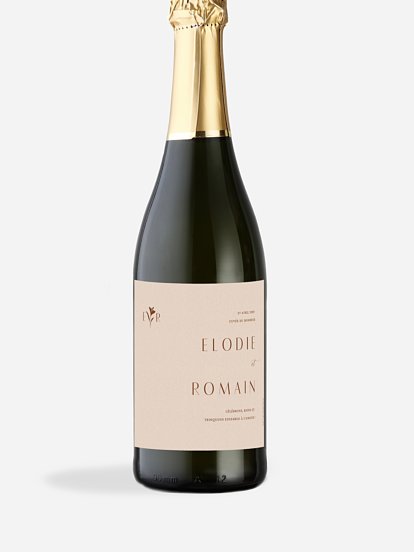 Étiquette bouteille Élégant Monogramme