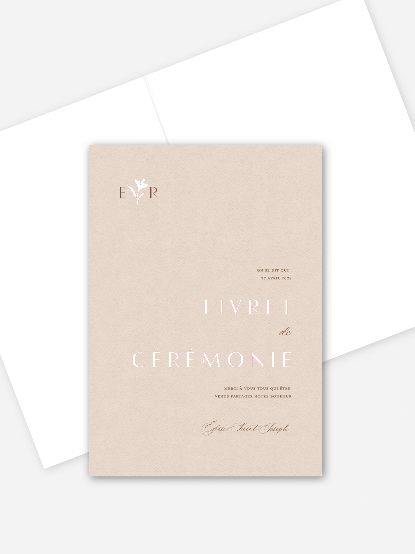 Livret de messe mariage Élégant Monogramme