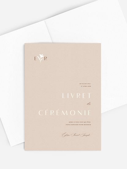 Livret de messe mariage Élégant Monogramme