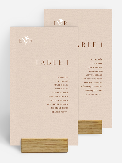 Nom de table mariage Élégant Monogramme