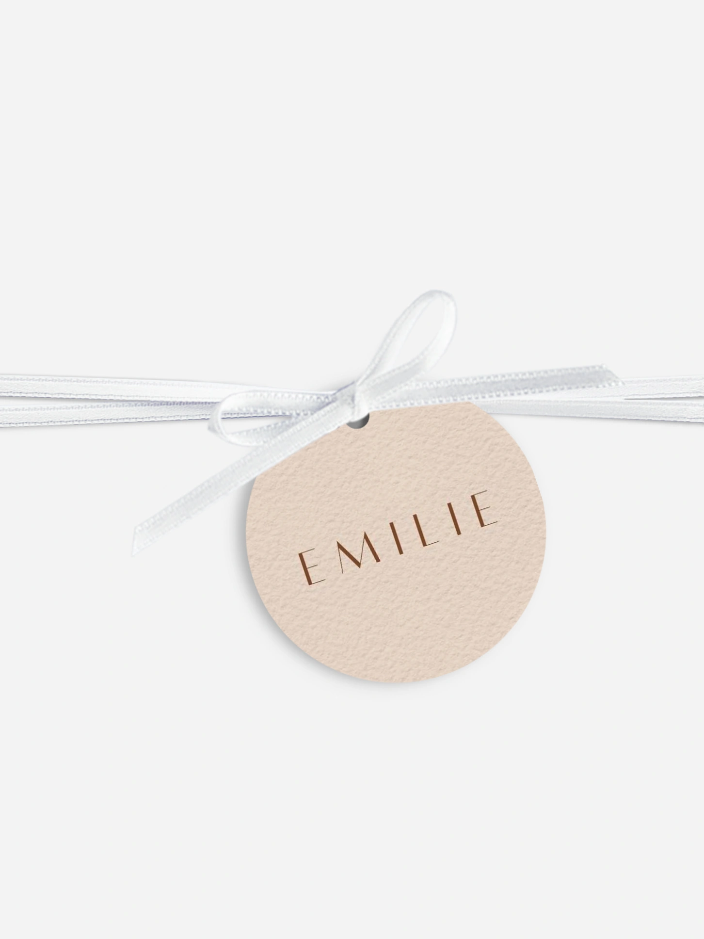 Étiquette avec ruban mariage individuelle Élégant Monogramme