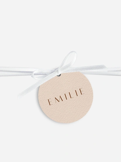 Étiquette avec ruban mariage individuelle Élégant Monogramme