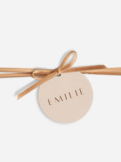 Étiquette avec ruban mariage individuelle Élégant Monogramme